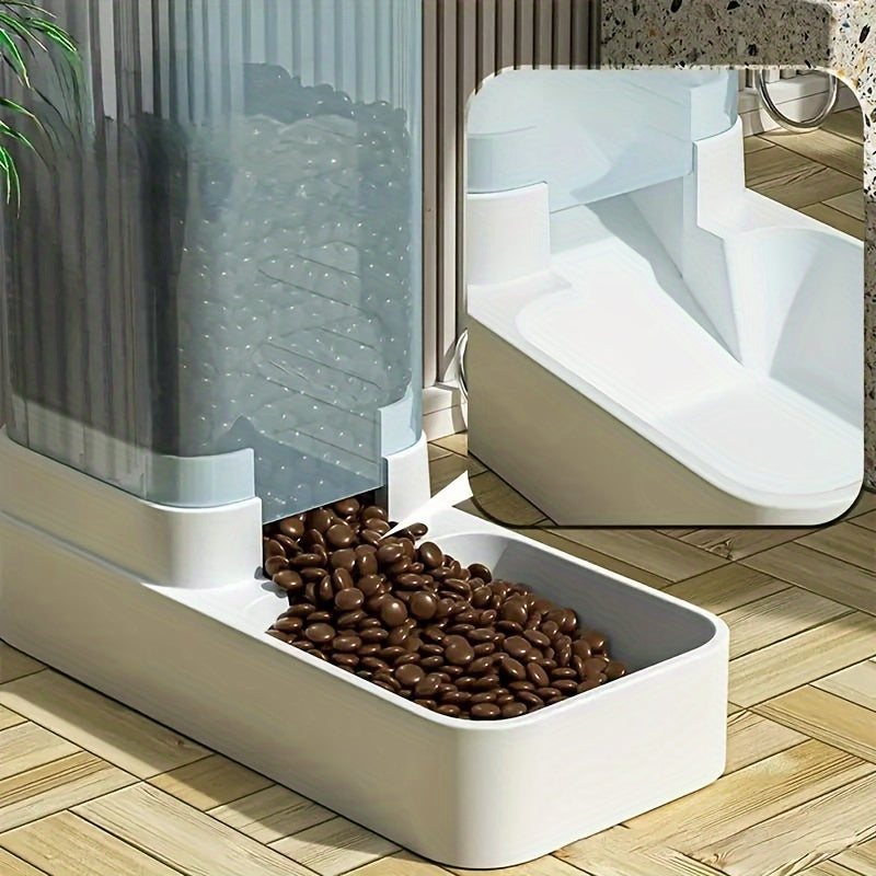 Plastic Automatic Dog & Cat Feeder and Water Dispenser, Gravity Dog & Cat Food And Water Dispenser Set