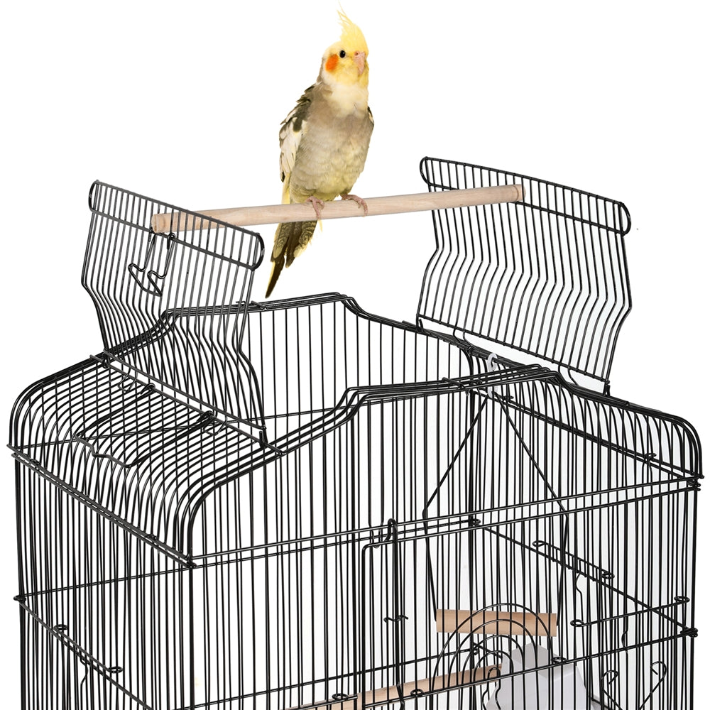 Costoffs Birdcages 41in Metal Birdcage Parrot Cage with Slide-out Tray& Four Feeders