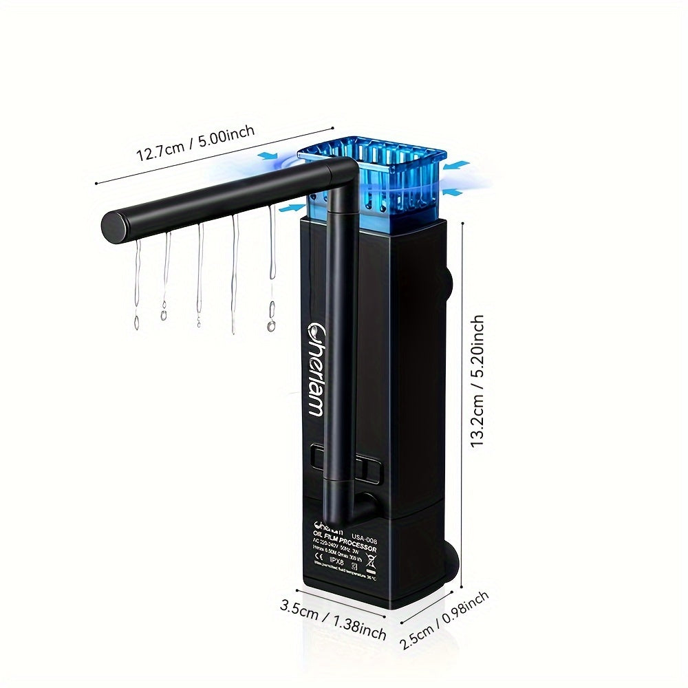 Compact & Quiet Aquarium Oil Film Remover - Adjustable Water Volume, Electric Fish Tank Circulation Filter