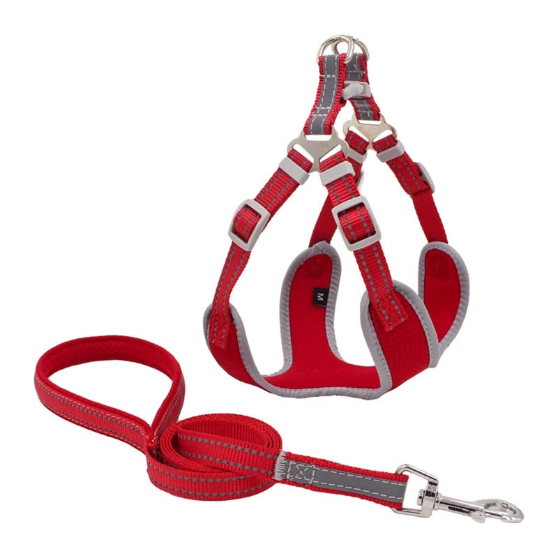 XS-XL Breathable Durable Dog Pet Harness Collar Leash Set Puppy Cats Vest Harness Collars s