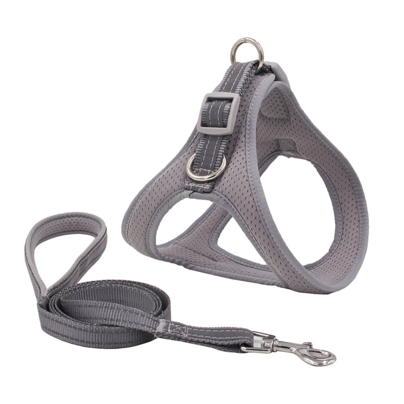 XS-XL Breathable Durable Dog Pet Harness Collar Leash Set Puppy Cats Vest Harness Collars s