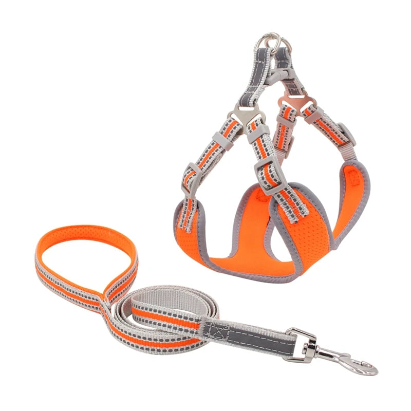 XS-XL Breathable Durable Dog Pet Harness Collar Leash Set Puppy Cats Vest Harness Collars s