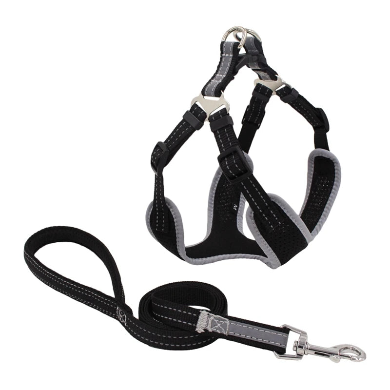 XS-XL Breathable Durable Dog Pet Harness Collar Leash Set Puppy Cats Vest Harness Collars s