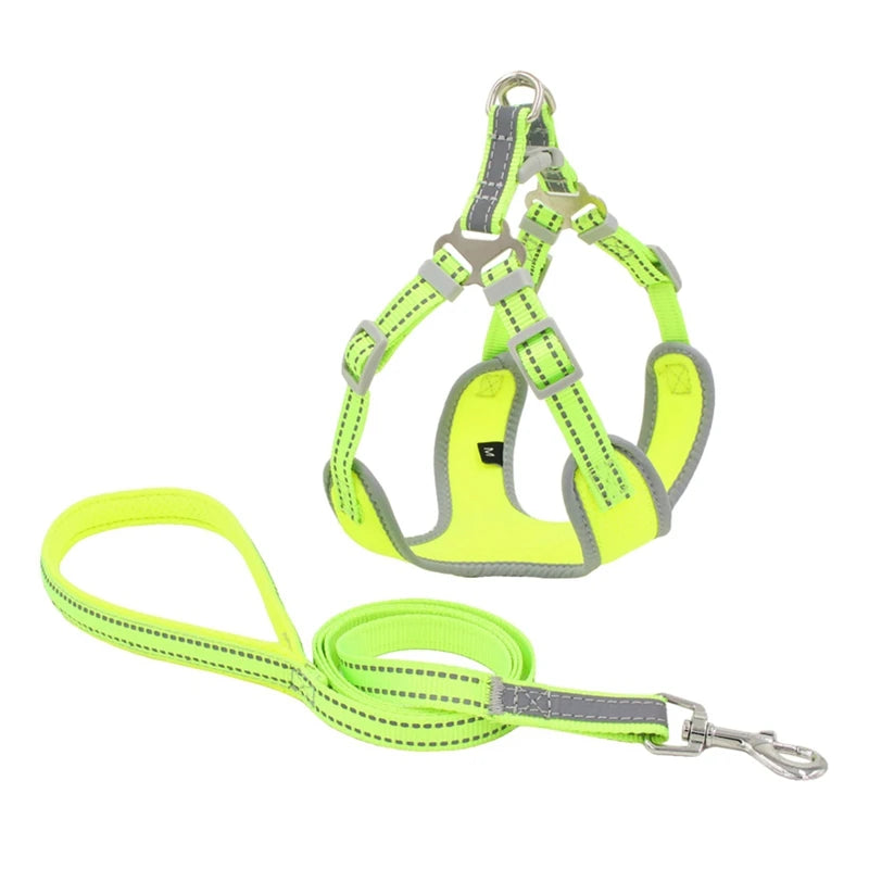 XS-XL Breathable Durable Dog Pet Harness Collar Leash Set Puppy Cats Vest Harness Collars s