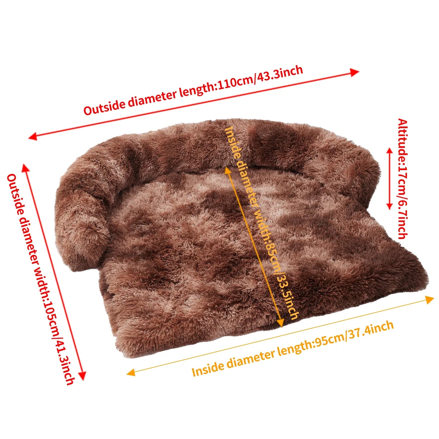 Plush Dog Mat for Furniture Protector with Removable Washable Cover for Large Medium Dogs and Cats