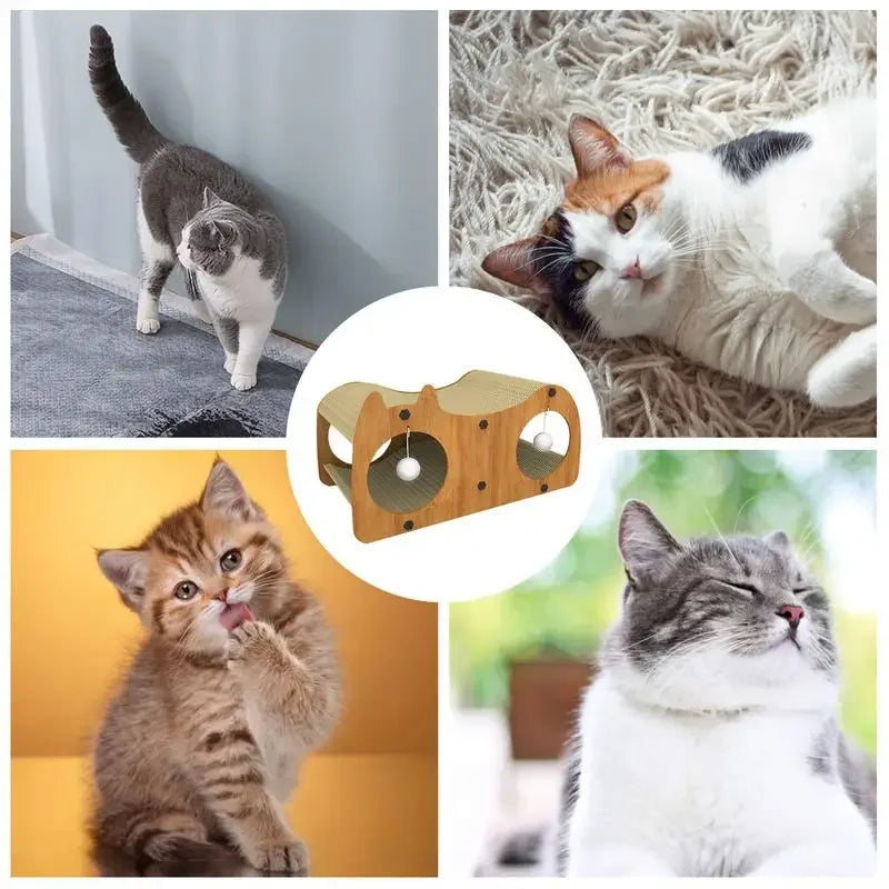 Cat Scratch House Cardboard Cat Scratcher Bed Integrated Cat Scratching Post For Indoor Cats