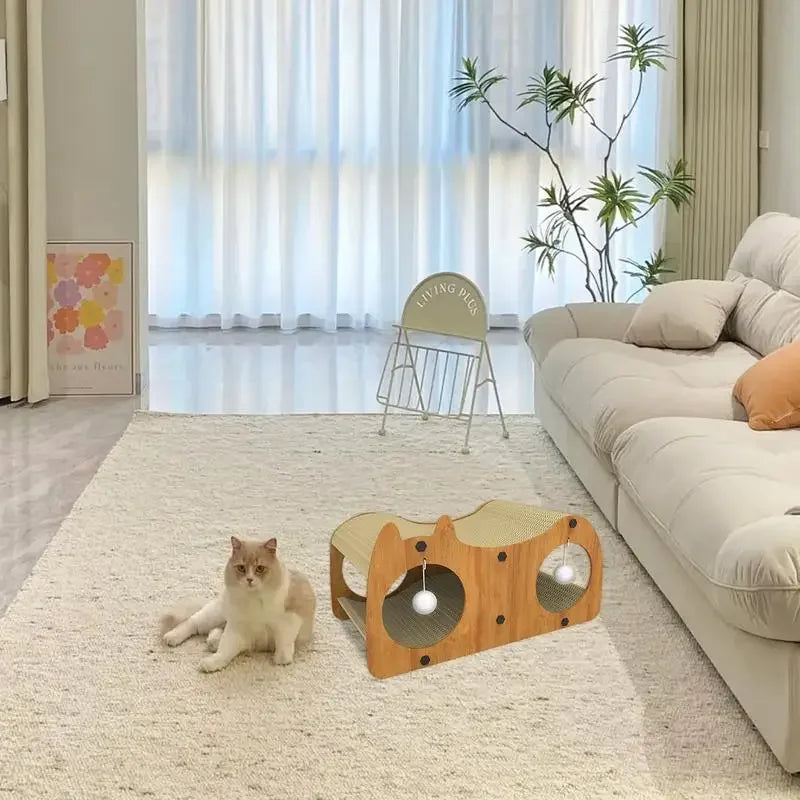 Cat Scratch House Cardboard Cat Scratcher Bed Integrated Cat Scratching Post For Indoor Cats