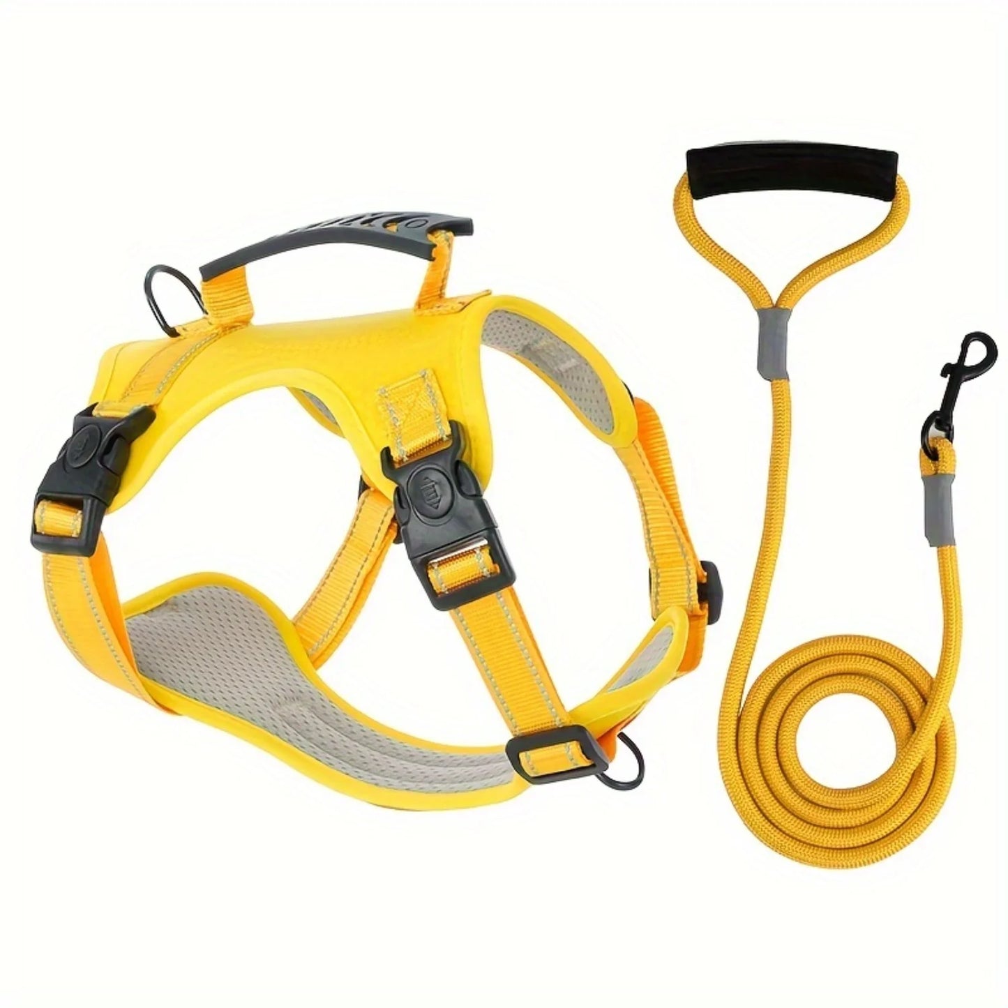 High-Visibility Reflective Dog Harness & Leash Set - Soft Mesh Pet Vest