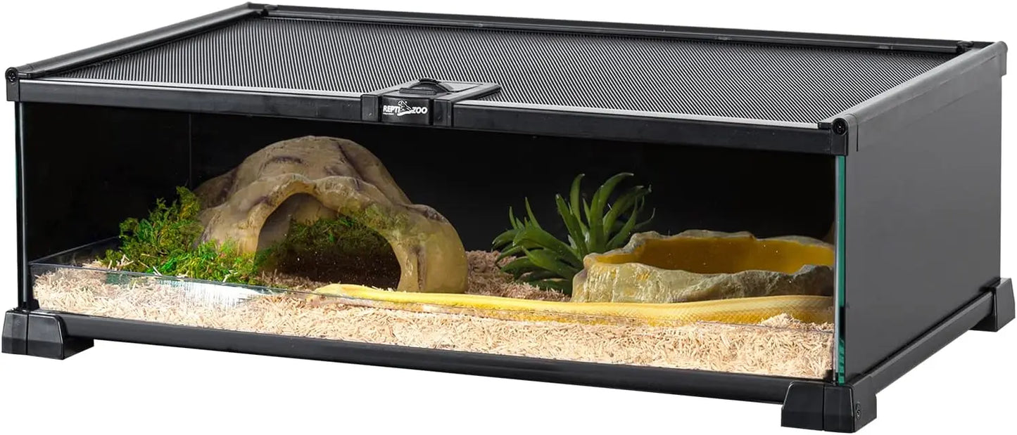 Small Tank 20" x 12" x 6" Glass Reptile Terrarium with Top Feeding Reptile Habitat