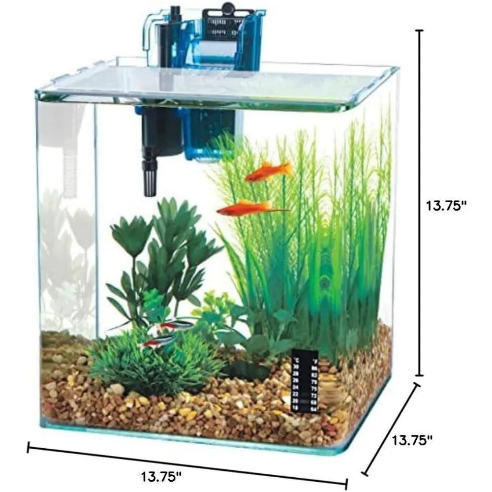 Water-World Vertex Desktop Aquarium Kit - Perfect for Shrimp & Small Fish - 10 Gallon Tank