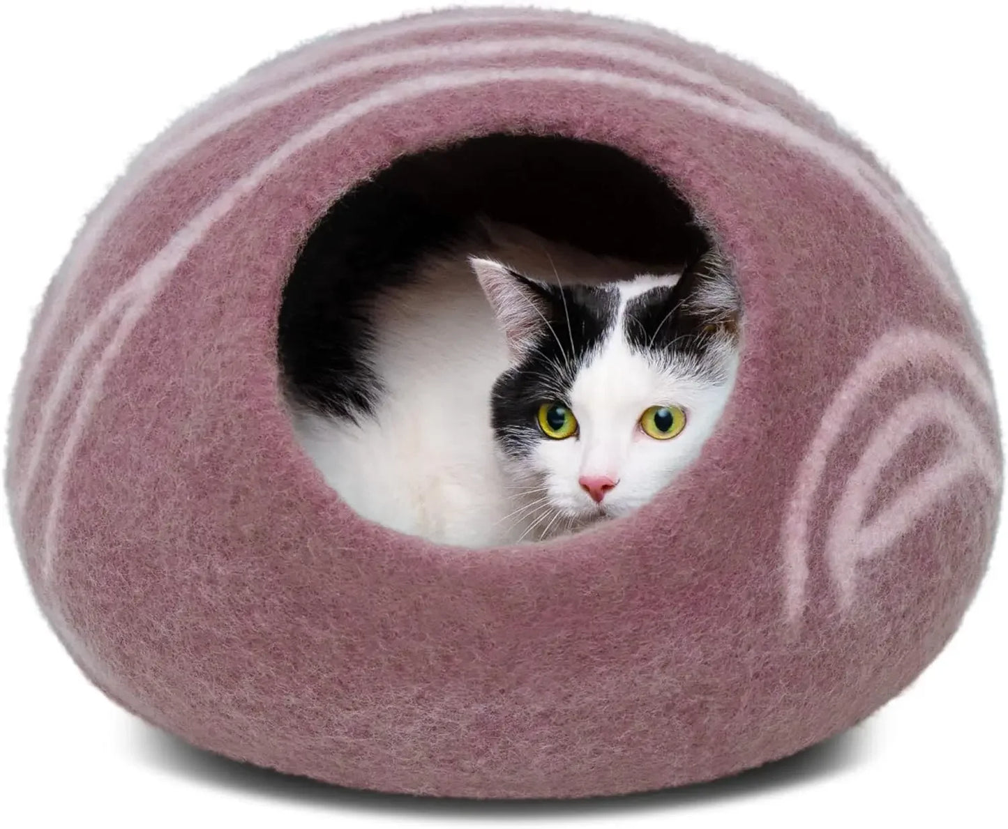Premium Felt Cat Bed Cave - Handmade 100% Merino Wool Bed for Cats and Kittens