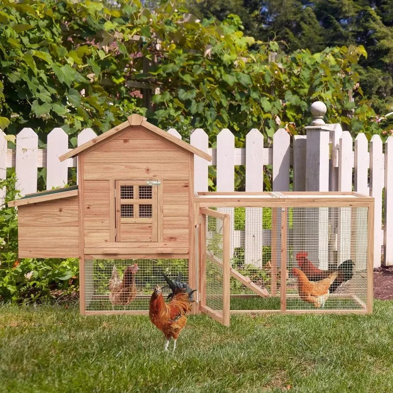 US Wooden Rabbit Hutch Cage House Habitat Animal Pet Chicken Coop Outdoor Indoor Roof
