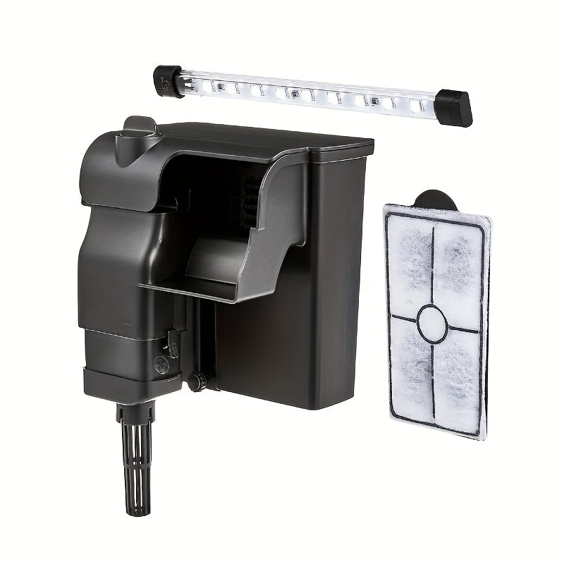 1pc 5 Gallon Glass Aquarium Starter Kit - Includes Filter, Pump - 16" L X 8.44" W X 10" H - Easy Setup