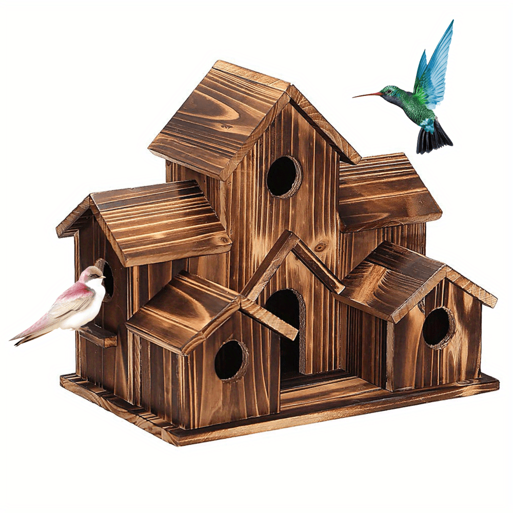 Outdoor bird house, feeding birds in rural areas, small house style bird house