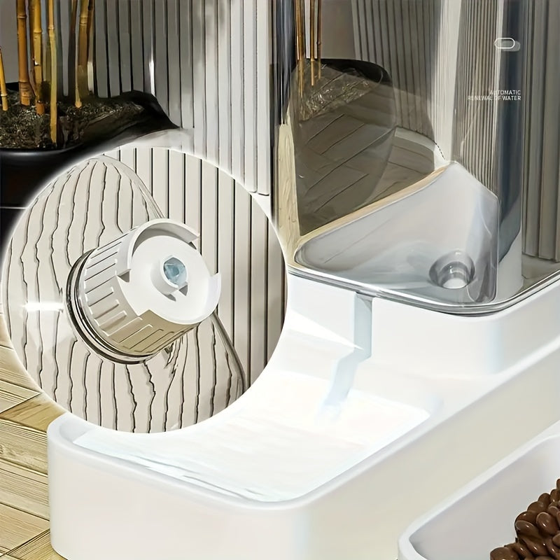 Plastic Automatic Dog & Cat Feeder and Water Dispenser, Gravity Dog & Cat Food And Water Dispenser Set