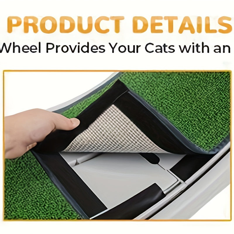 Carpeted Indoor Cat Running Wheel With Locking System, Treadmill Exerciser For Cats Suitable For Most Breeds