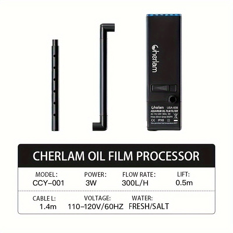 Compact & Quiet Aquarium Oil Film Remover - Adjustable Water Volume, Electric Fish Tank Circulation Filter