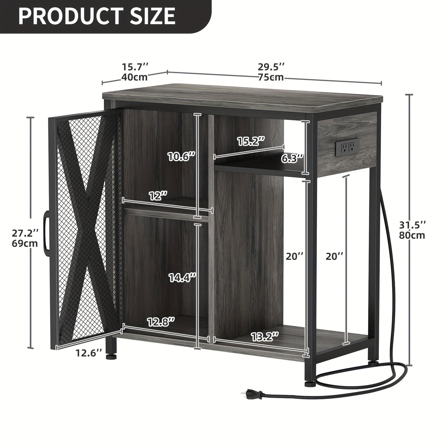 Aquarium Stand with Power Outlets & LED Light and Cabinet for 20- 29 Gallon Fish Tank Stand