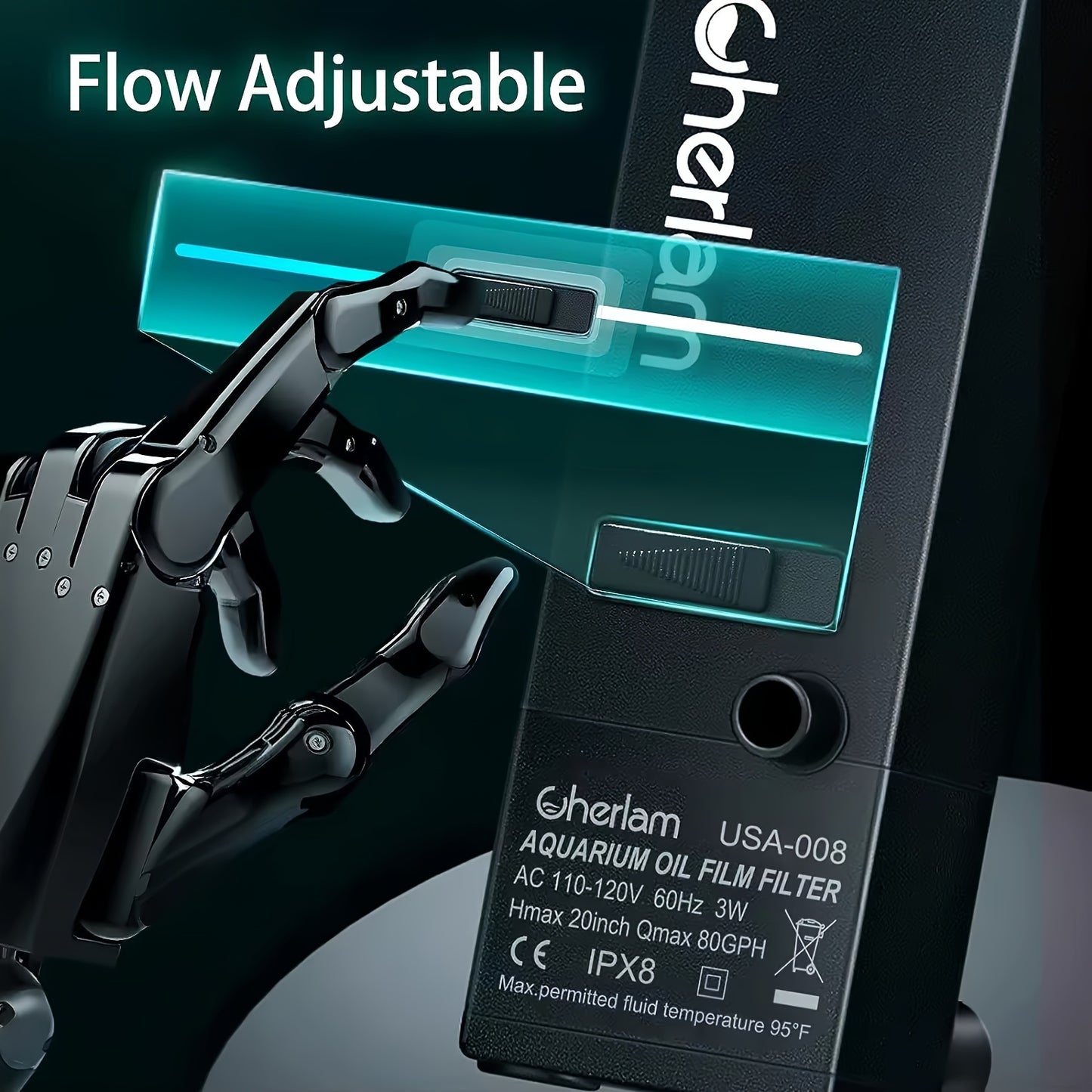 Compact & Quiet Aquarium Oil Film Remover - Adjustable Water Volume, Electric Fish Tank Circulation Filter