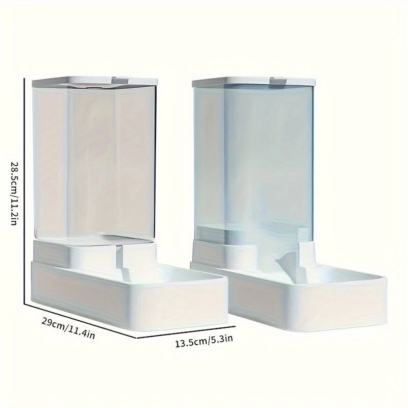 Plastic Automatic Dog & Cat Feeder and Water Dispenser, Gravity Dog & Cat Food And Water Dispenser Set
