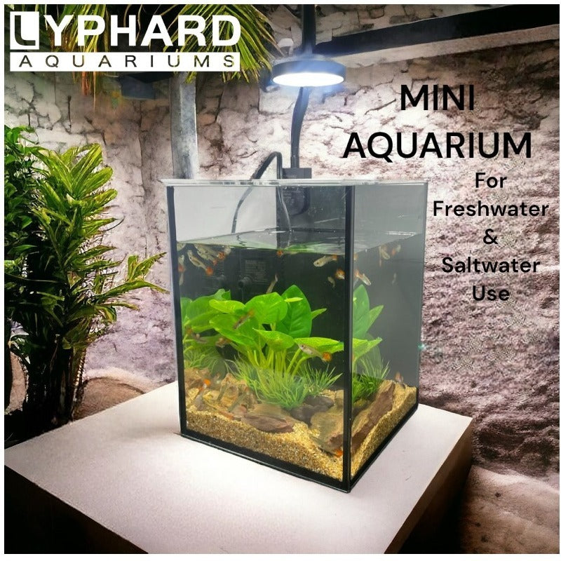 Mini Aquarium Set Fish Tank 1.19 Gallon Aquarium Kit, Small Desktop Fish Tank for Small Aquatic Pets