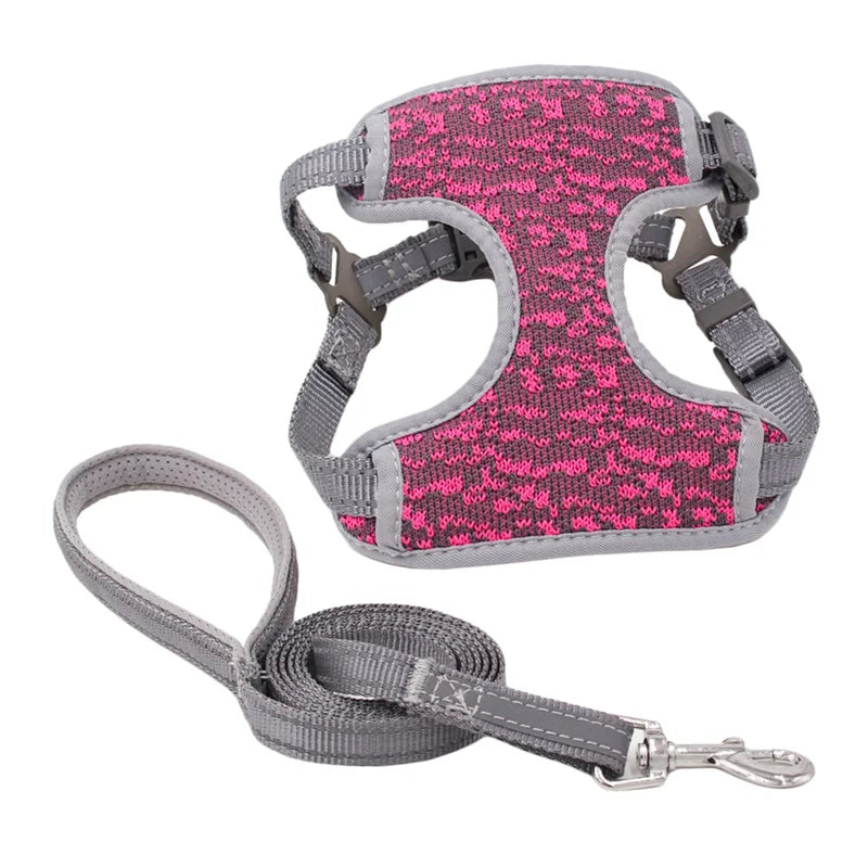XS-XL Breathable Durable Dog Pet Harness Collar Leash Set Puppy Cats Vest Harness Collars s