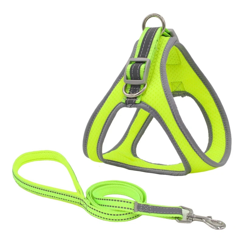 XS-XL Breathable Durable Dog Pet Harness Collar Leash Set Puppy Cats Vest Harness Collars s