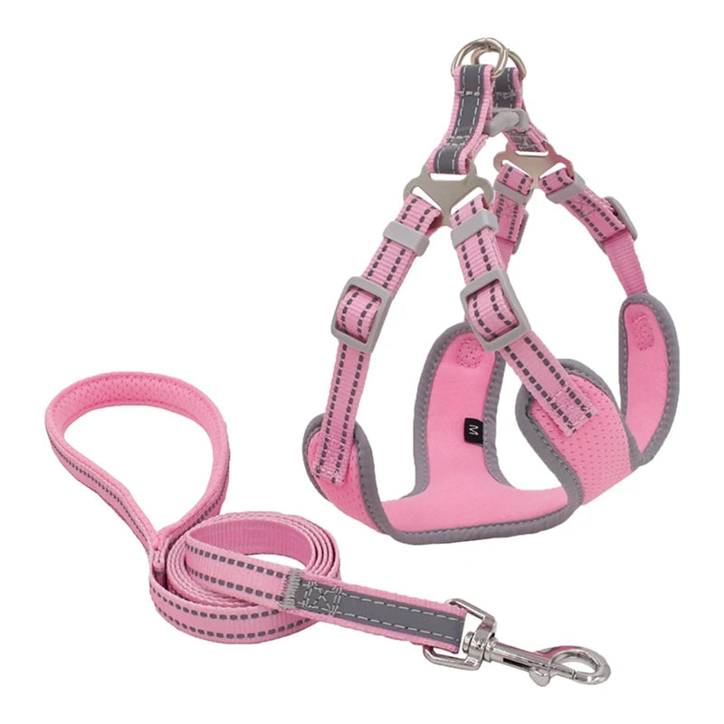 XS-XL Breathable Durable Dog Pet Harness Collar Leash Set Puppy Cats Vest Harness Collars s