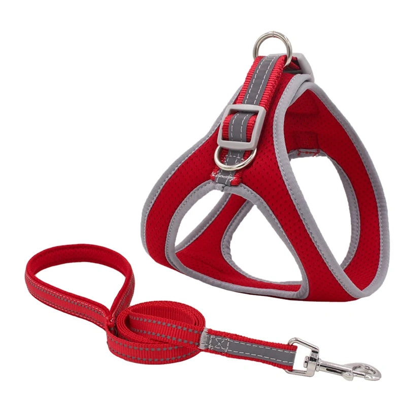 XS-XL Breathable Durable Dog Pet Harness Collar Leash Set Puppy Cats Vest Harness Collars s