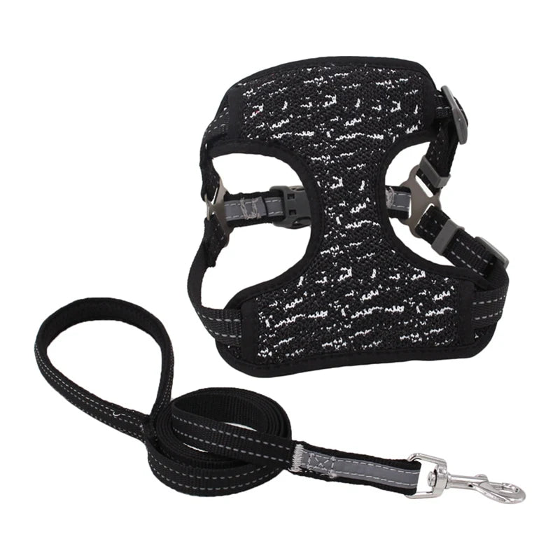 XS-XL Breathable Durable Dog Pet Harness Collar Leash Set Puppy Cats Vest Harness Collars s