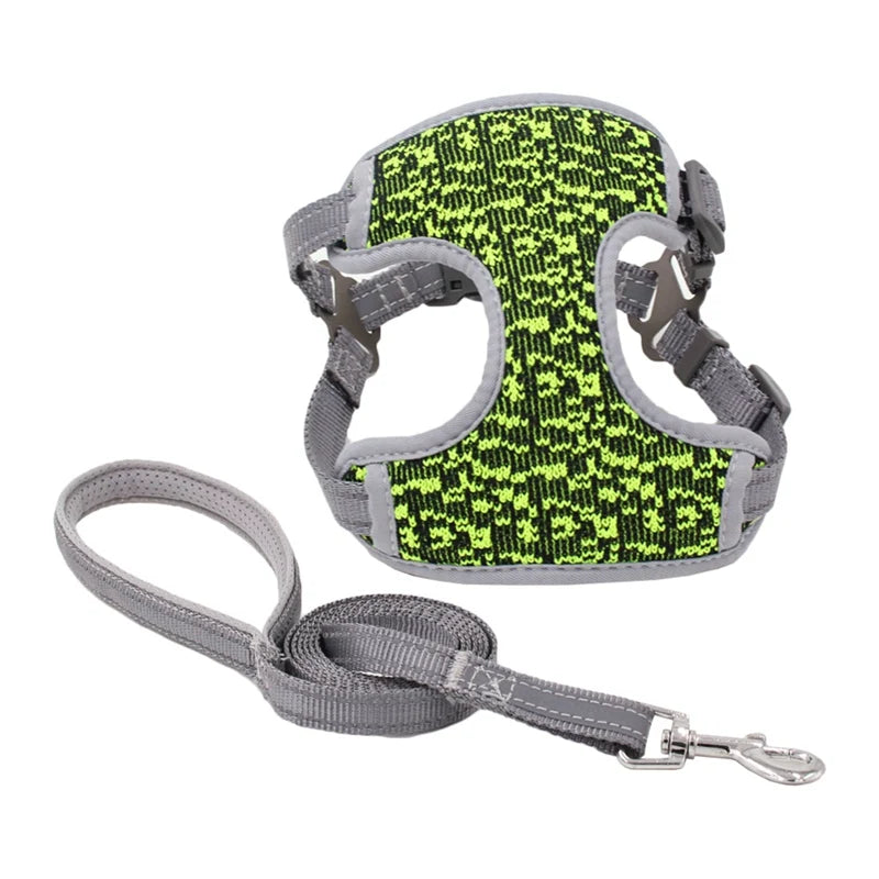 XS-XL Breathable Durable Dog Pet Harness Collar Leash Set Puppy Cats Vest Harness Collars s