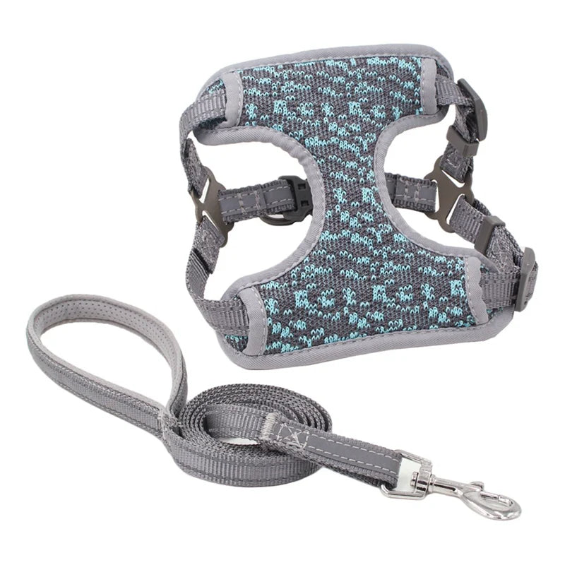 XS-XL Breathable Durable Dog Pet Harness Collar Leash Set Puppy Cats Vest Harness Collars s
