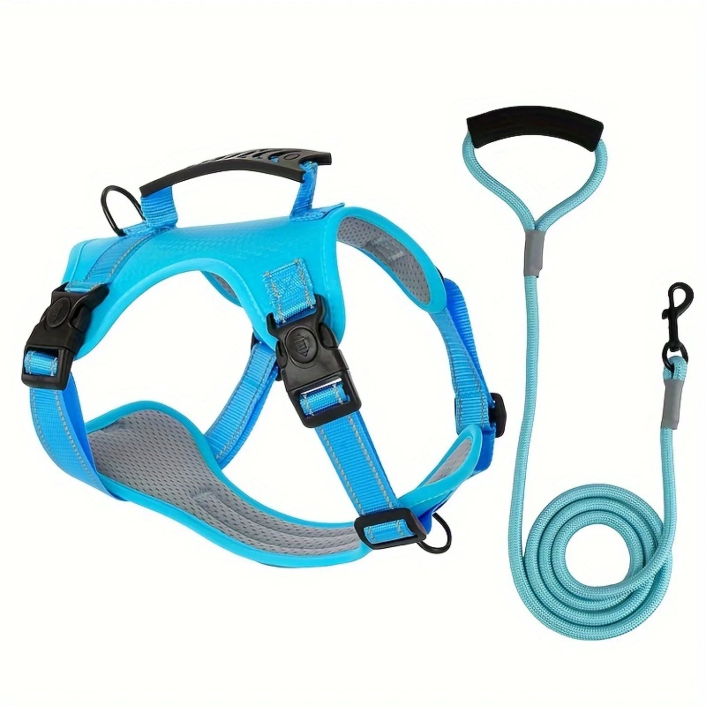 High-Visibility Reflective Dog Harness & Leash Set - Soft Mesh Pet Vest