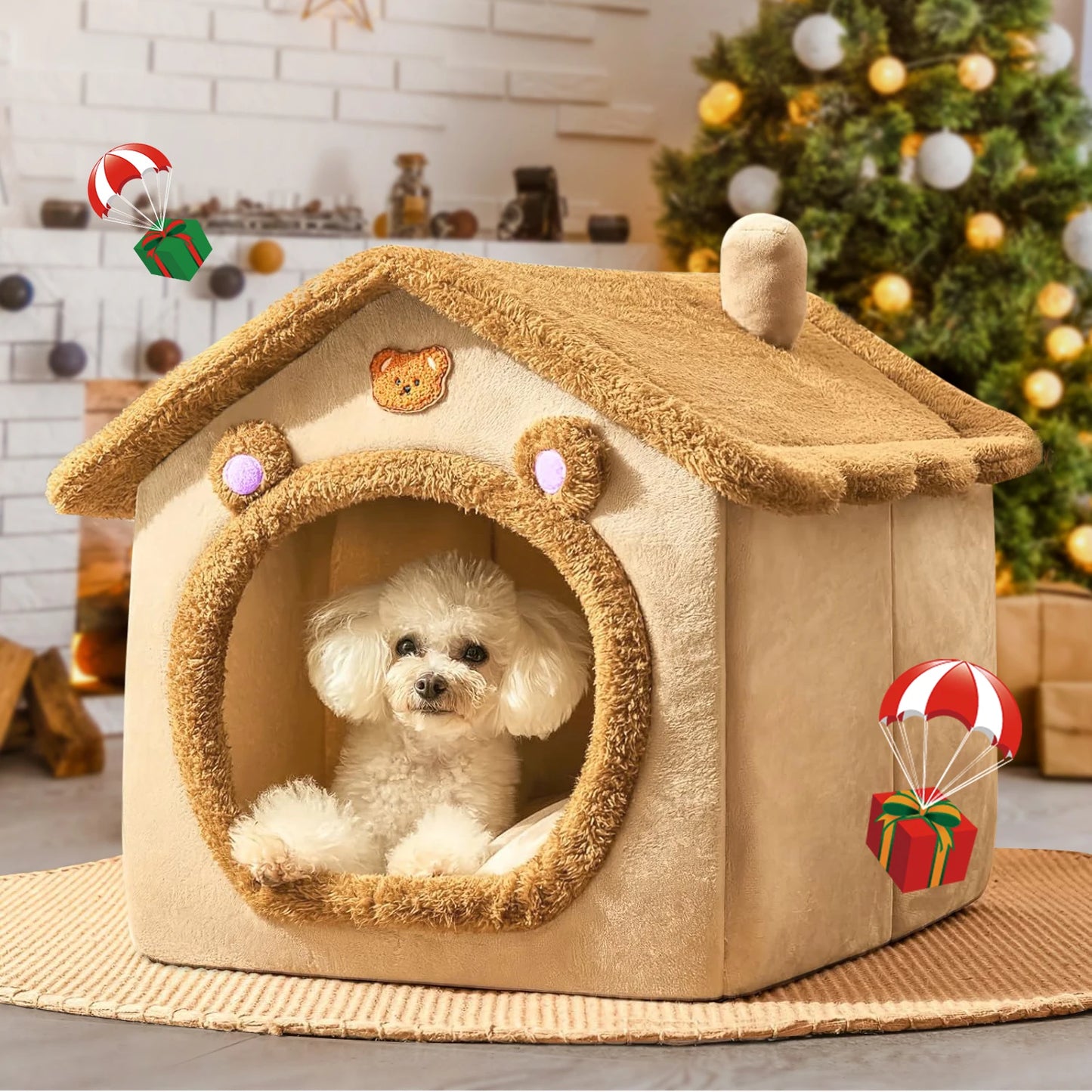 Pet Bed for Cats and Dogs - Cozy Indoor Pet Shelter with Soft Cushion, Durable and Easy to Clean
