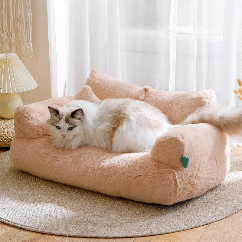 Cat bed House Plush Dog Sofa Beds Washable Warm Pet sofa Comfortable Cushion Sleep winter Furniture