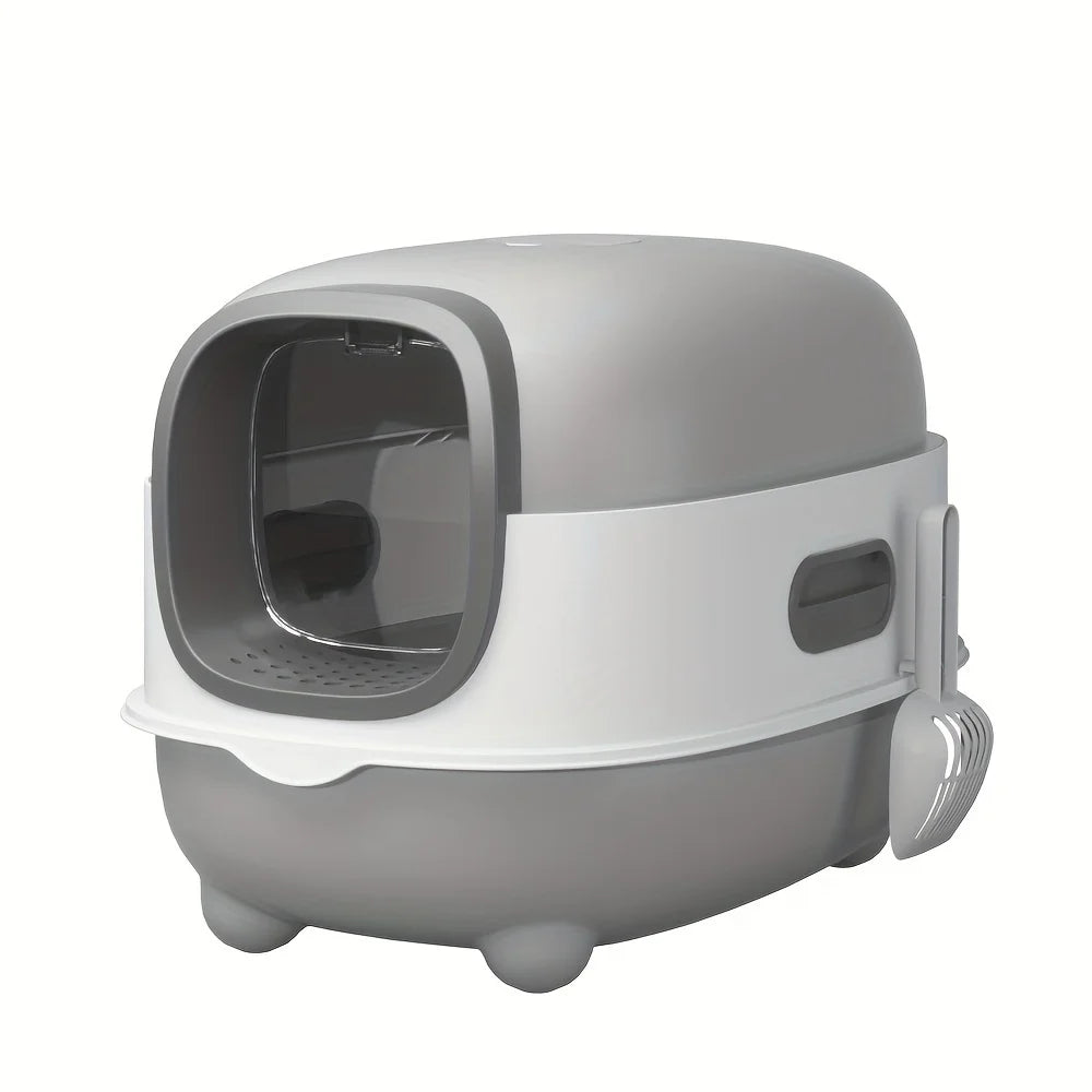 Closed cat litter box, splash proof, odor isolation, dual-purpose, foldable design