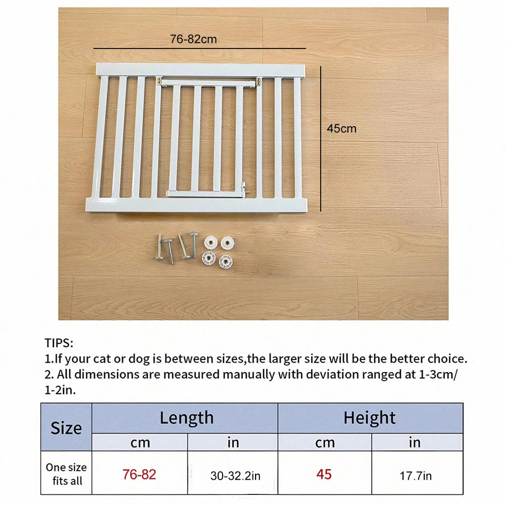 Metal Pet Gate 30-32" Short Dog Gate Retractable Baby Gate with Door For Stairs