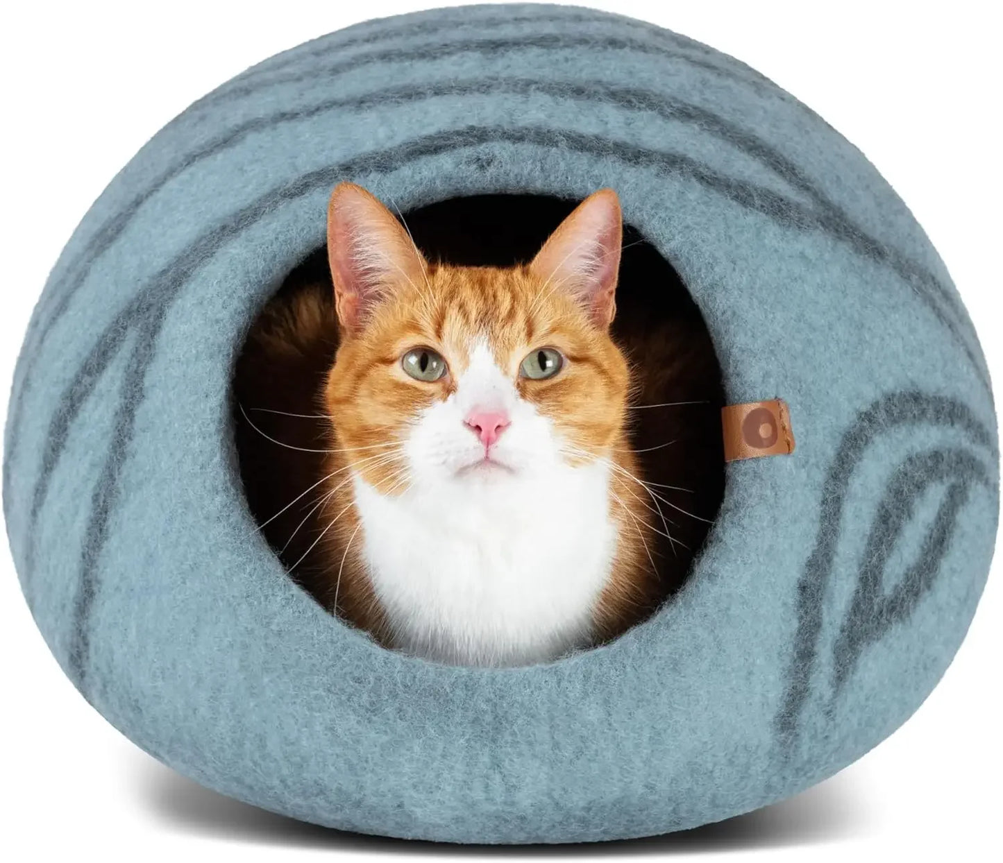 Premium Felt Cat Bed Cave - Handmade 100% Merino Wool Bed for Cats and Kittens