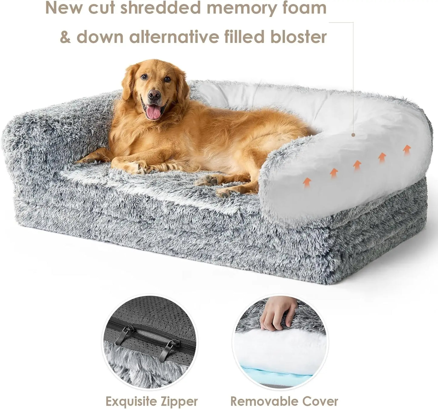Foldable Human Dog Bed for Adult, Orthopedic Memory Foam Bed for Bed Human Sized Bed, Grey, 72"x44"x12"