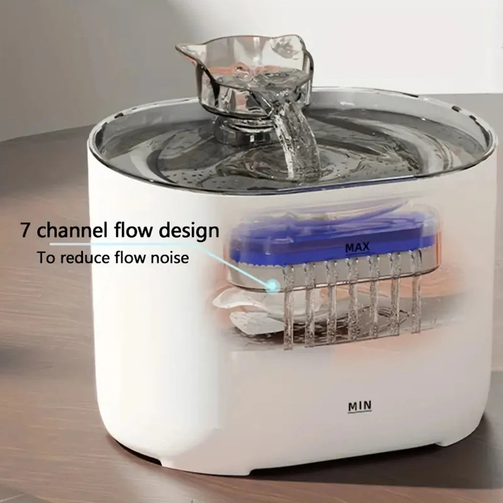 2.2L Cat Water Fountain, Pet Water Fountain for Cats, Ultra-Quiet Pump Dog Dispenser Water Bowl