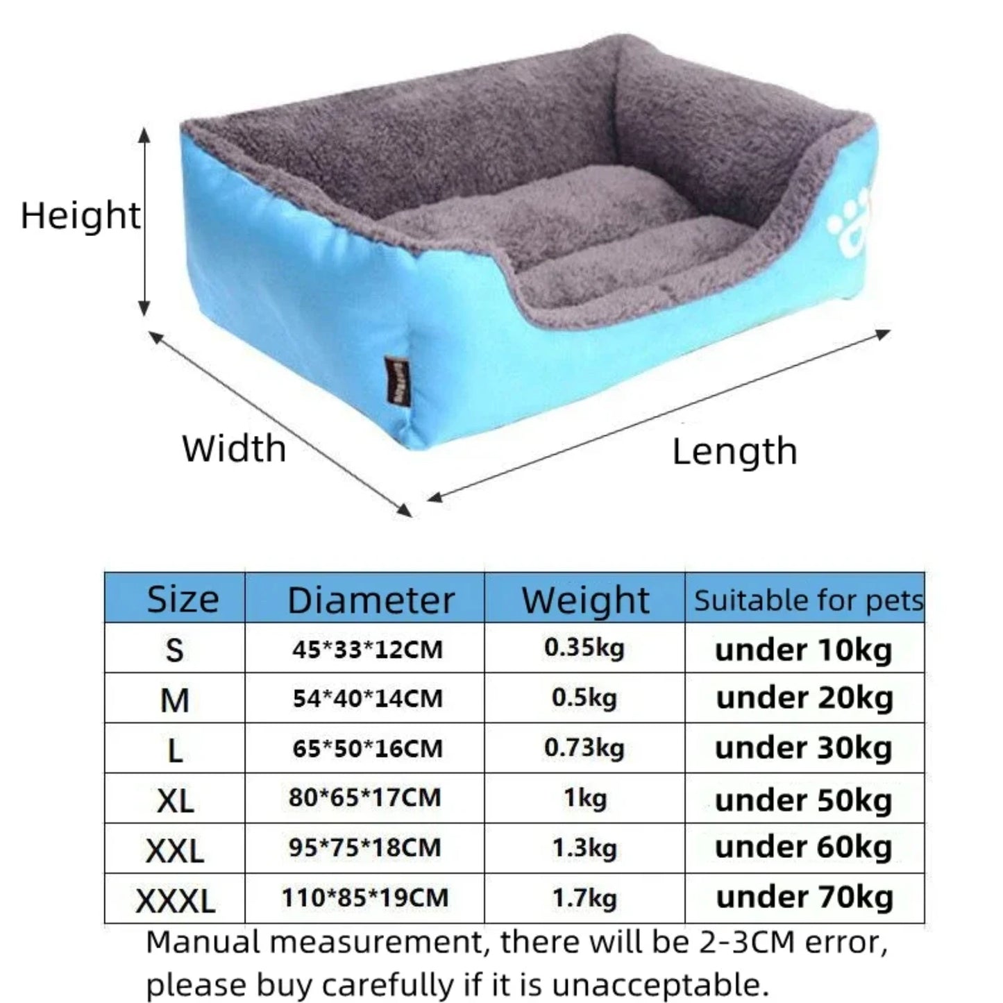 Soft and Cozy Ultimate Fleece Bed for Small, Medium, and Large Dogs - Waterproof Bottom
