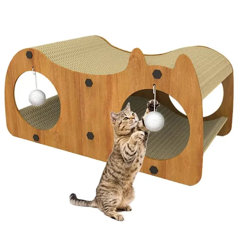 Cat Scratch House Cardboard Cat Scratcher Bed Integrated Cat Scratching Post For Indoor Cats