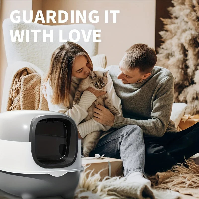 Closed cat litter box, splash proof, odor isolation, dual-purpose, foldable design
