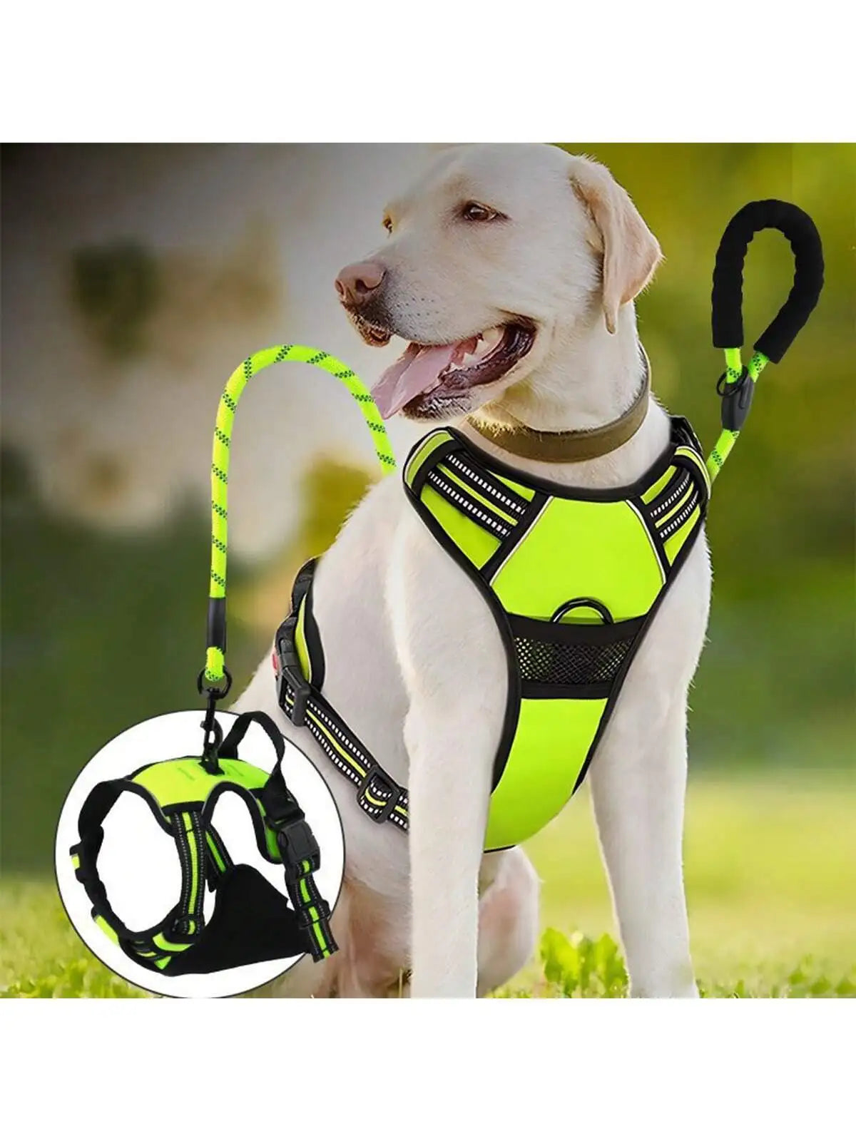 2pcs Reflective Dog Harness And 1.5 Meter Leash Breathable Pet Harness For Large And Small Medium Dogs