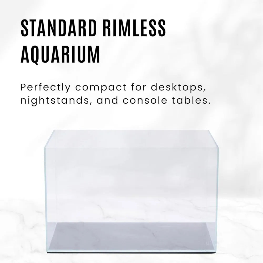 Ultra Clear Rimless Aquarium - Glass Fish Tank with 45° Mitered Edges, 5mm-15mm Thick, Leveling Mat Included