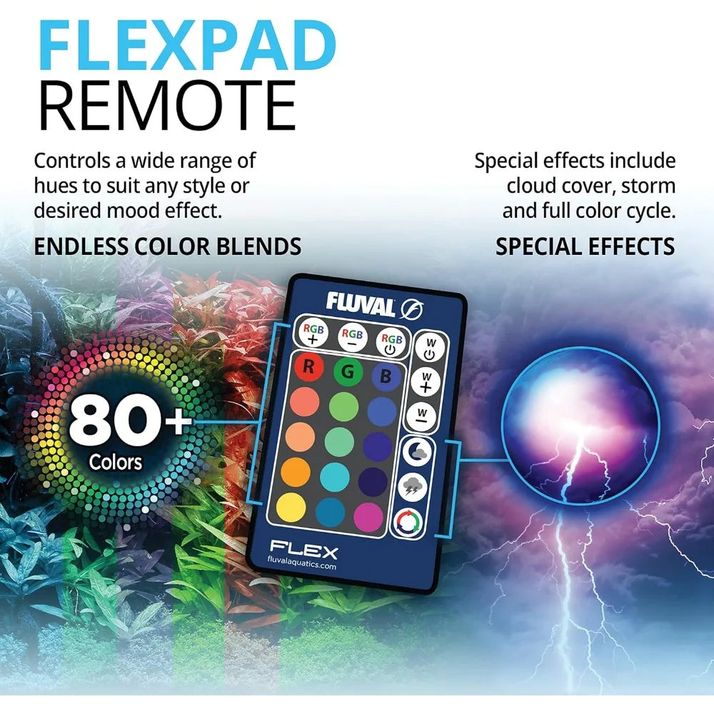 Flex 15 Aquarium Kit - Fish Tank for Fish & Plants - Comes with LED Lights, Filtration System