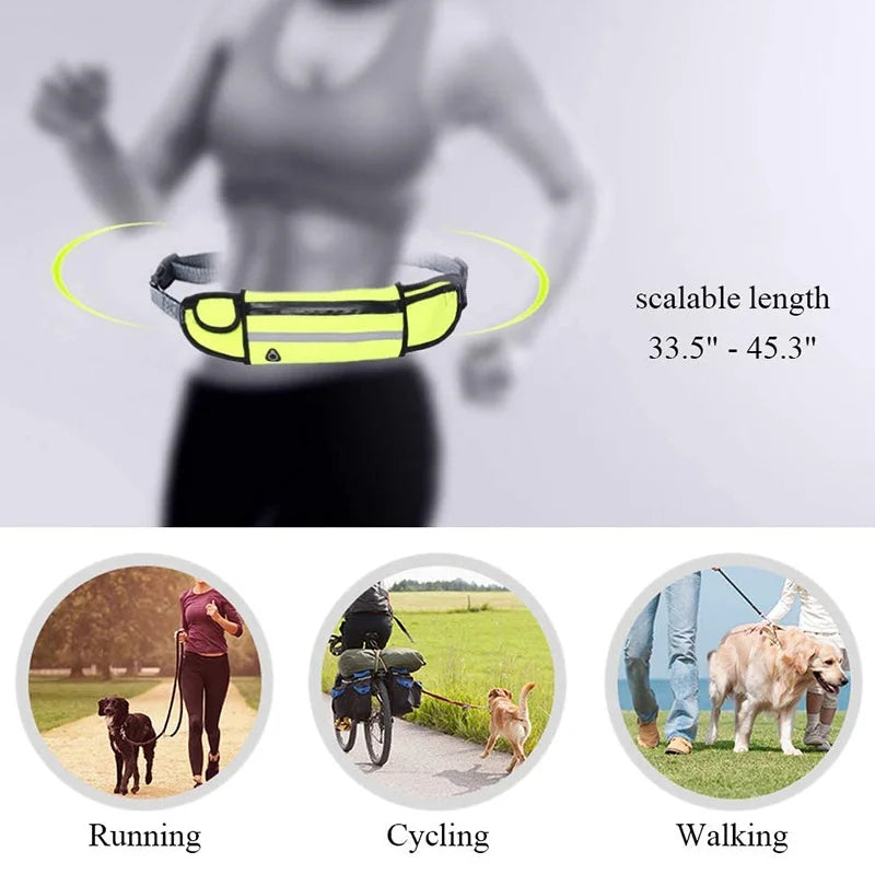 Pet Dog Leash Running Multi-functional Belt Bag Harness Collar Jogging Leading Adjustable Leashes