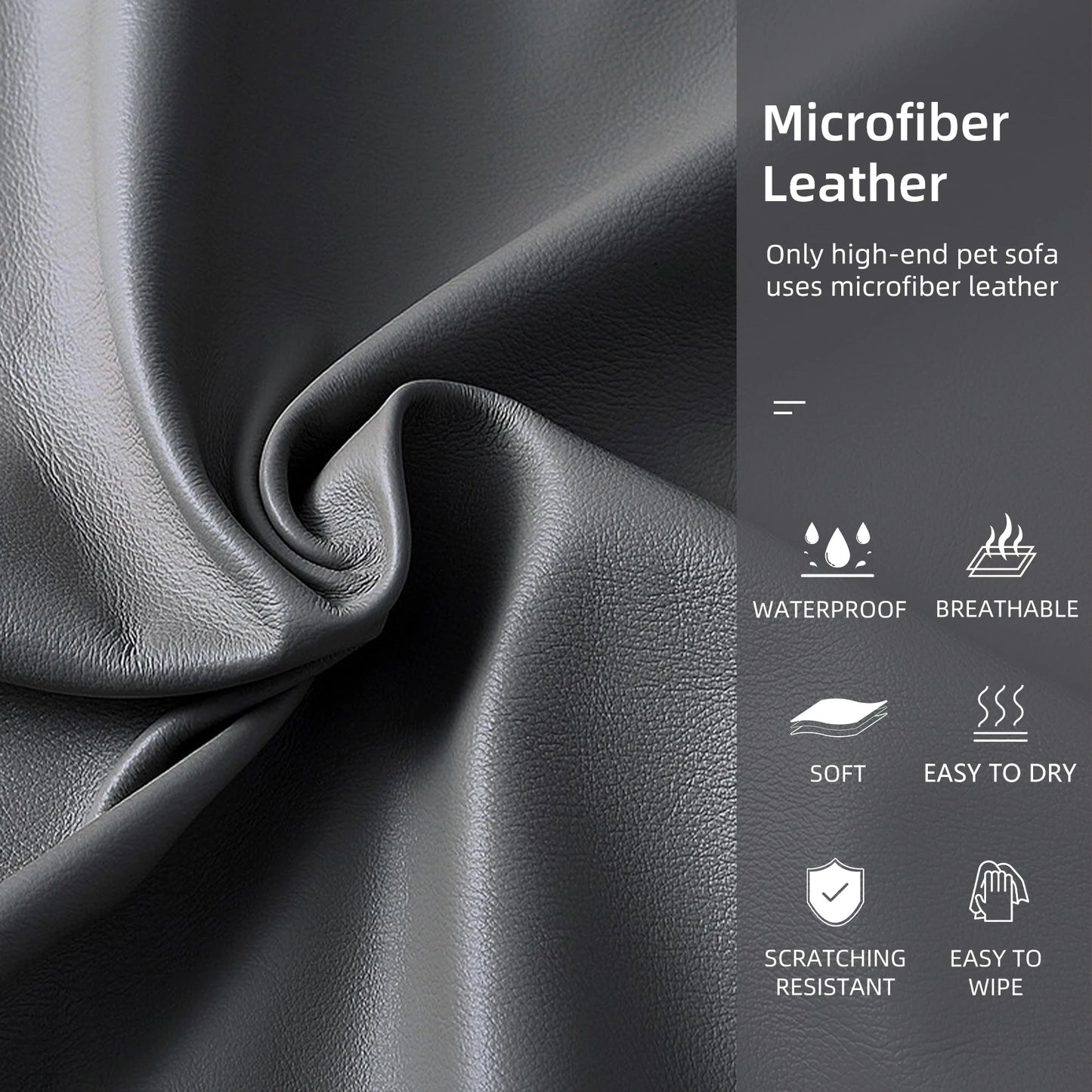 Elevated Dog Bed Sofa Microfiber Leather Cover Luxurious Extra Large Pet Chair with Removable Cushion