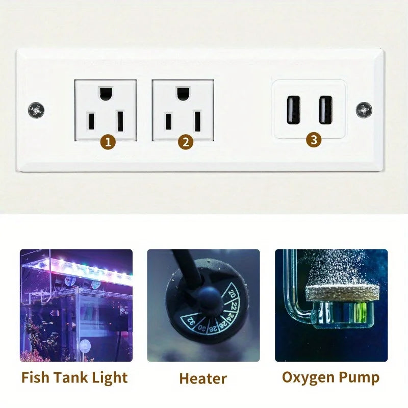 40-50 gallon aquarium stand tank with power outlet and LED light fish tank