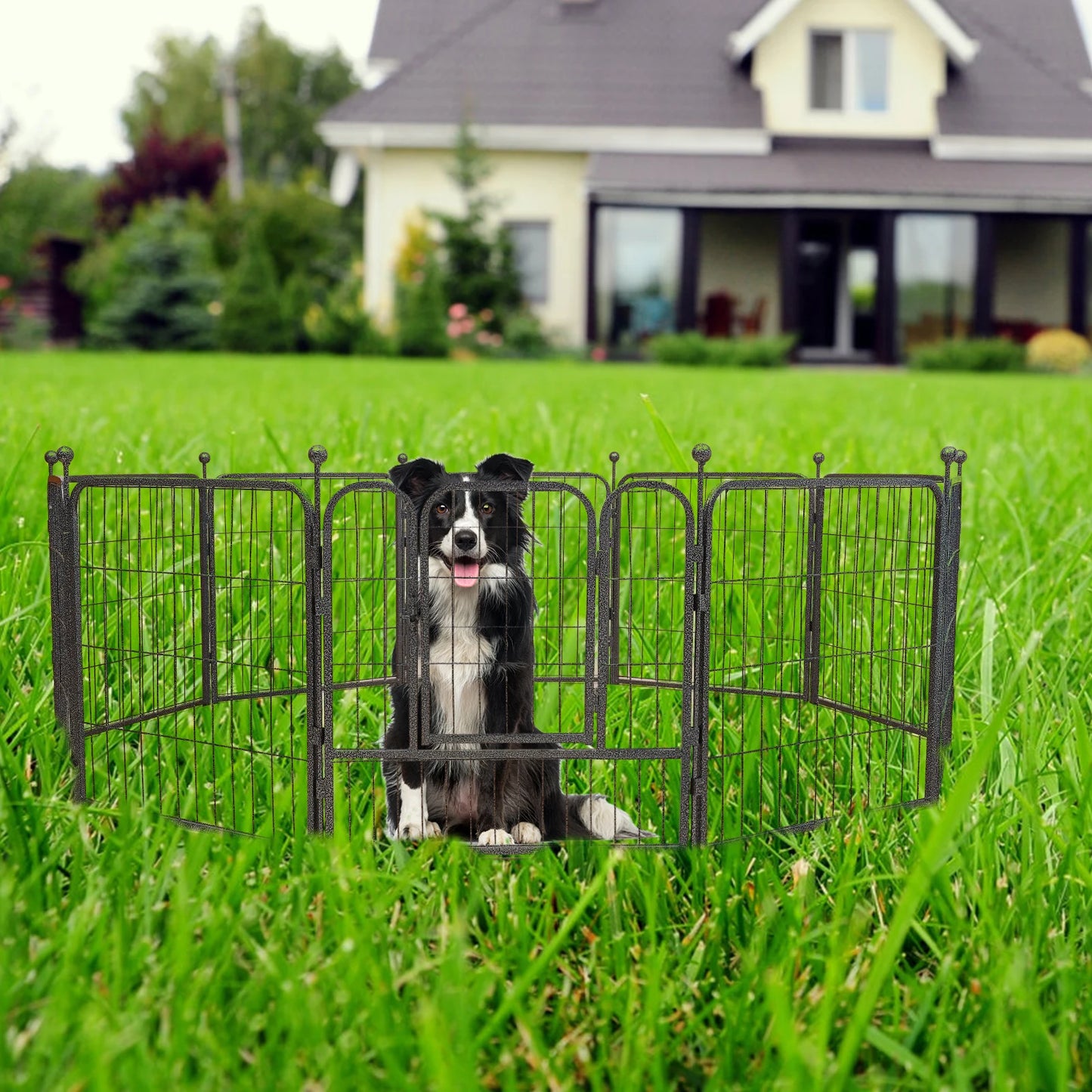 Dog Fence 23.6-in Height Dog Playpen Outdoor with Doors for Large/Medium/Small Dogs Pet,Puppy Playpen